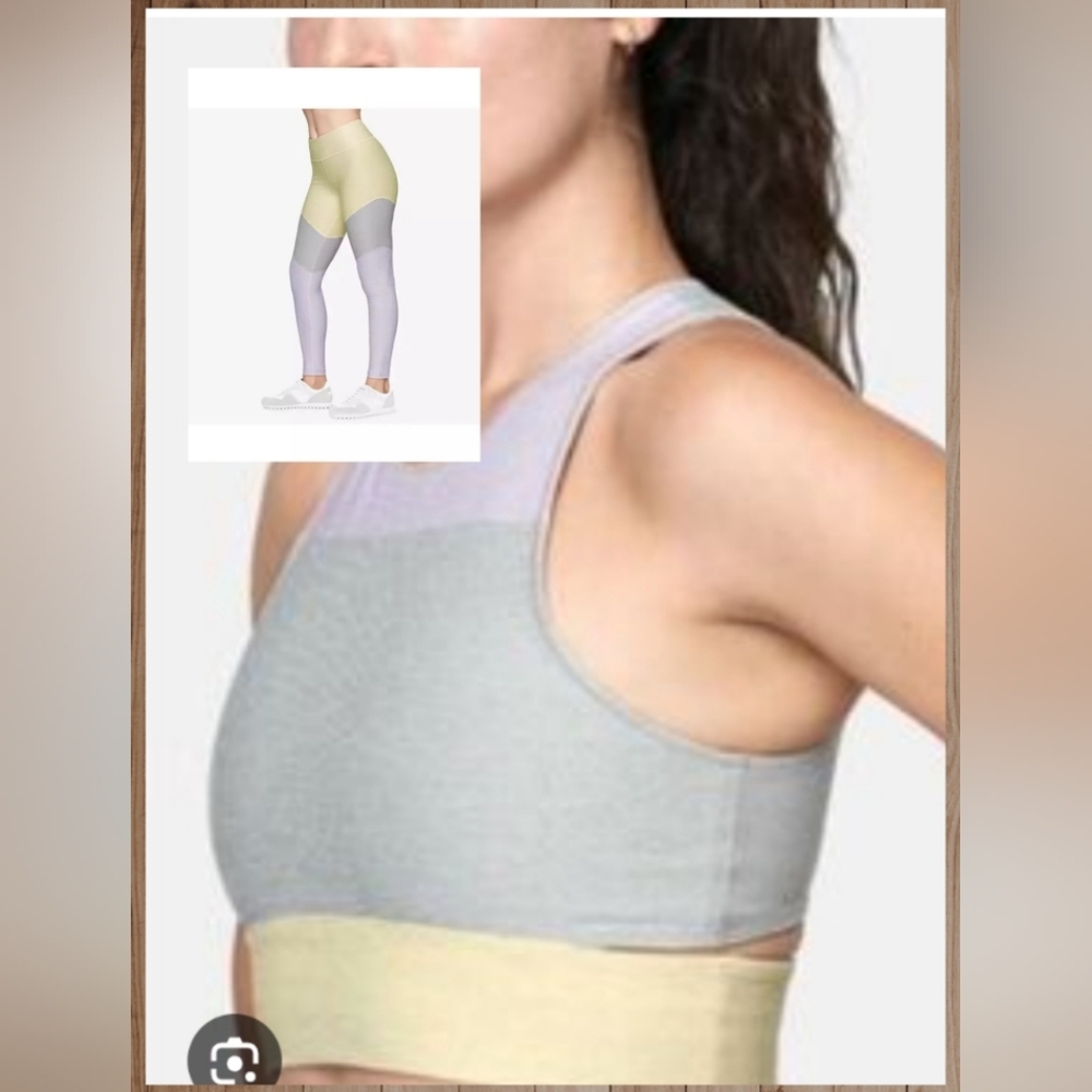 2PC Set Outdoor Voices 7/8 Springs Legging Top In Dandelion Concrete Wisteria